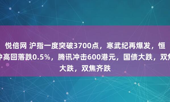 悦倍网 沪指一度突破3700点，寒武纪再爆发，恒科指冲高回落跌0.5%，腾讯冲击600港元，国债大跌，双焦齐跌