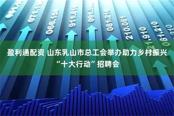 盈利通配资 山东乳山市总工会举办助力乡村振兴“十大行动”招聘会