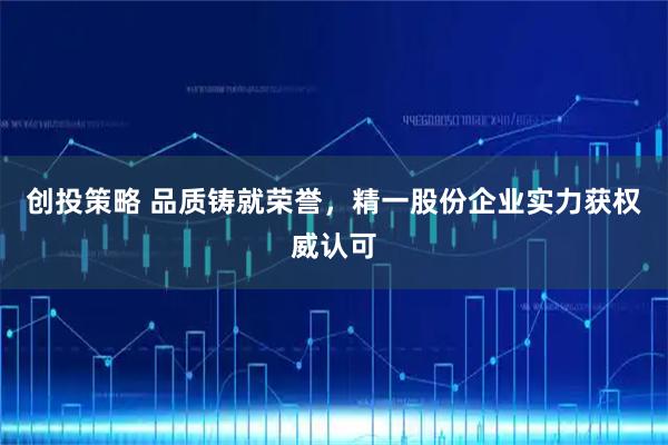 创投策略 品质铸就荣誉，精一股份企业实力获权威认可